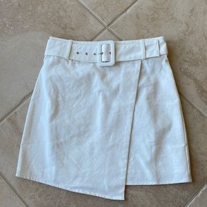 Urban Outfitters White Belted Mini Skirt